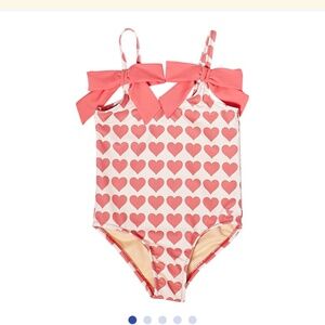 Hearts & Bows Girls’ One-Piece Swimsuit by Pink Chicken